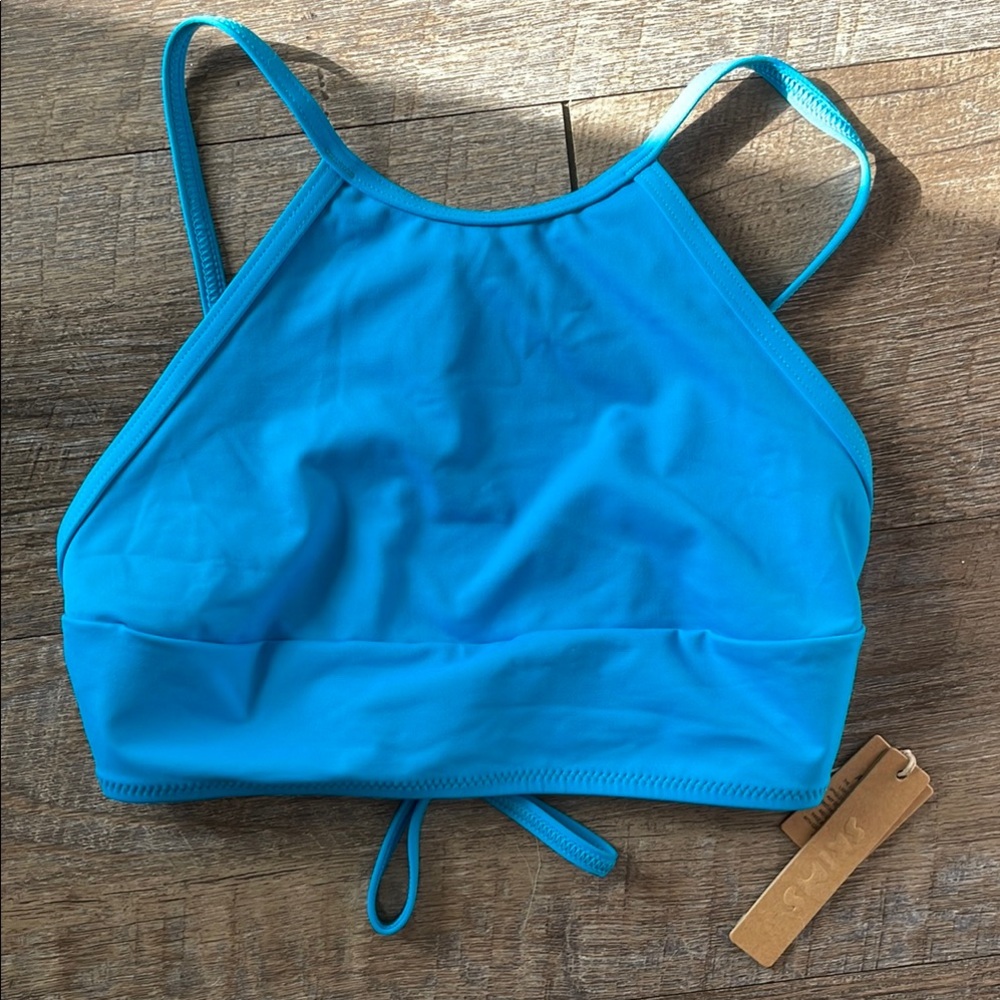 NWT SKIMS recycled swim High neck bikini top
